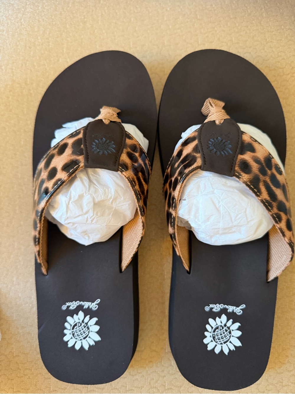 Yellow Box Leopard-Print Brown & Black Flip Flops - Picture 6 of 9